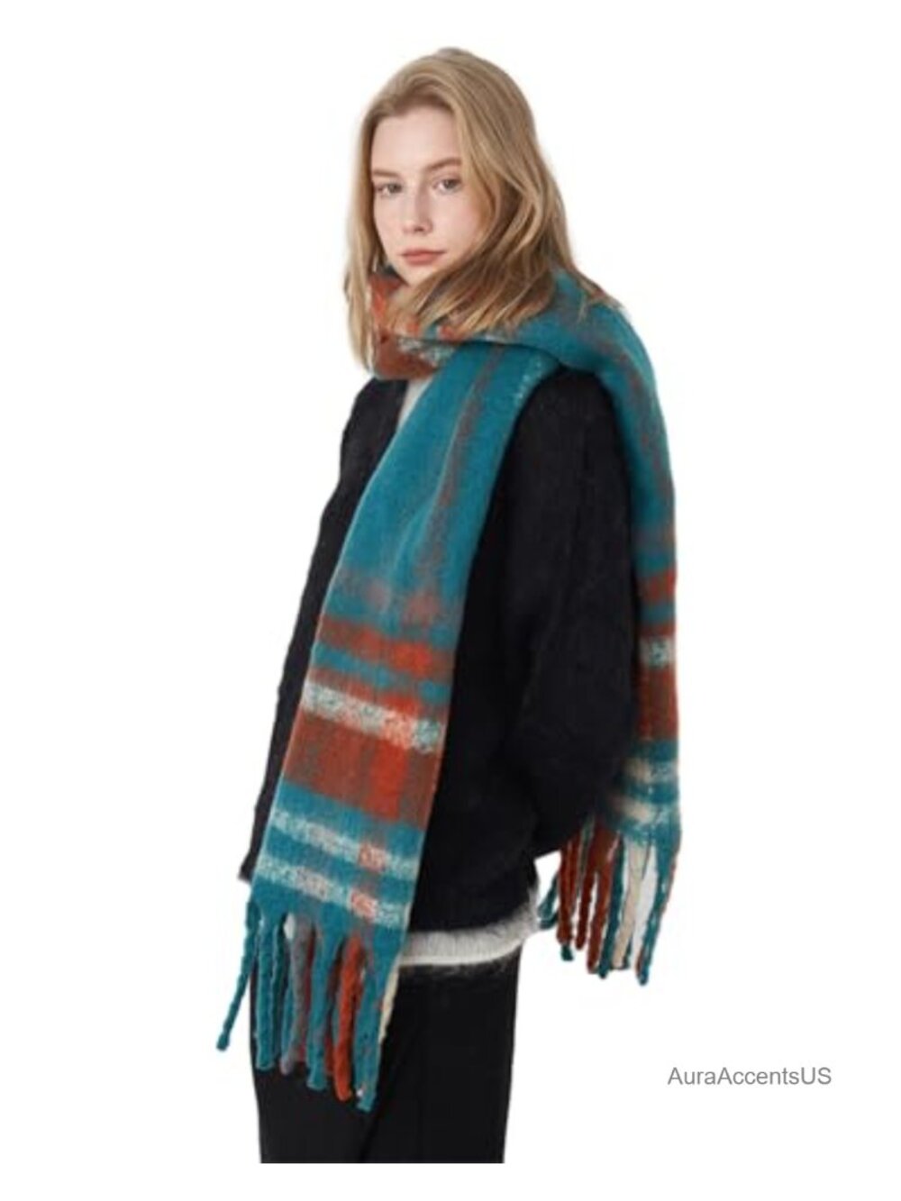 Oversized Winter Scarf for Women, Chunky Blanket Scarf, Soft Cozy Shawl Wrap,